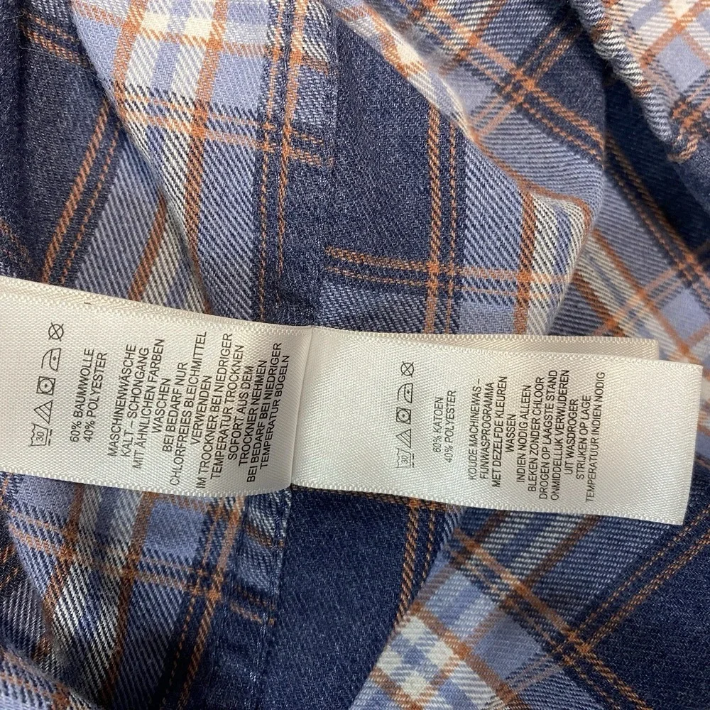 Telluride Clothing Co. Shirt‎ Men's Size XL  Blue Flannel Plaid Cotton Button Up